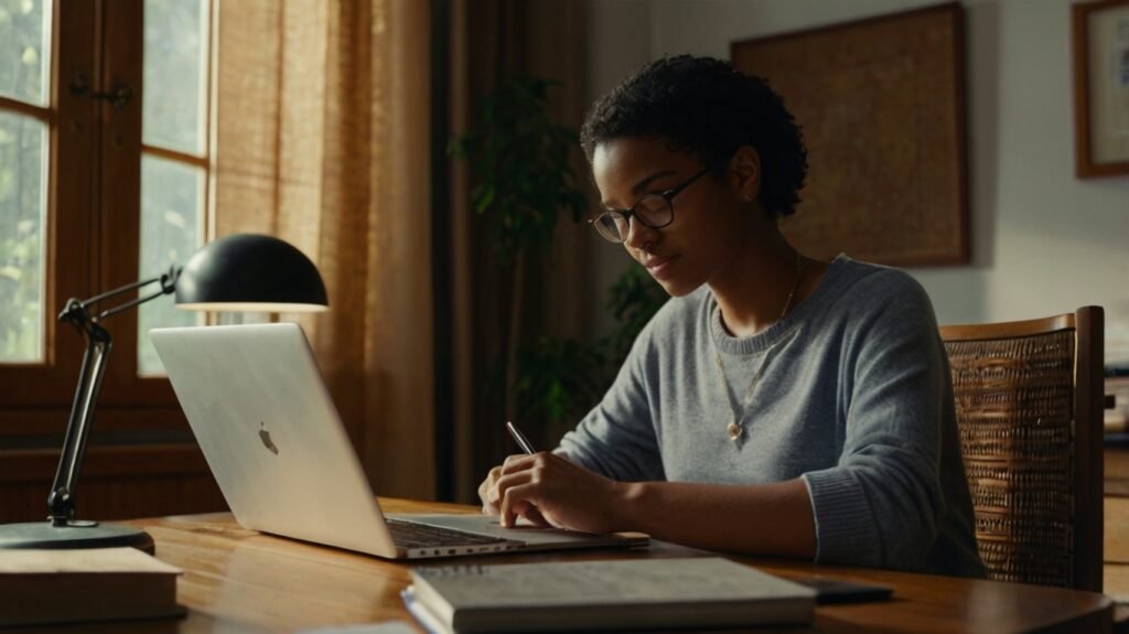 Adulto estudando online em casa para descobrir quanto tempo leva para terminar o supletivo